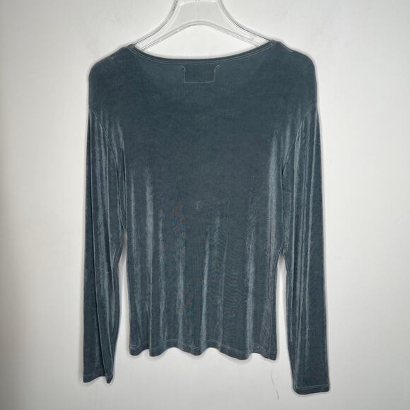 FLAX by Jeanne Engelhart Long Sleeve Slinky Shirt Size Large - Picture 2 of 6
